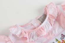 Load image into Gallery viewer, Large Pink Check Butterfly Garden Smocked Dress: 3-6M