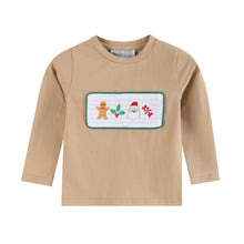 Load image into Gallery viewer, Light Brown Christmas Smocked Shirt and Green Corduroy Pants: 2T