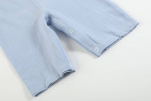 Load image into Gallery viewer, Light Blue Nativity Smocked Overalls: 12-18M