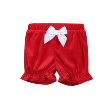 Load image into Gallery viewer, Red Velvet Christmas Smocked Dress and Bloomers Set: 6-12M