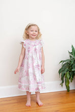 Load image into Gallery viewer, Rose Floral Print Bishop Dress: 3-6M