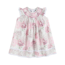 Load image into Gallery viewer, Rose Floral Print Bishop Dress: 3-6M
