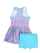 Load image into Gallery viewer, Girls Purple Garden Active Dress & Bike Short Set: Purple / 5