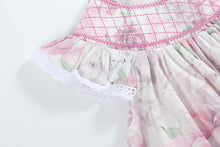 Load image into Gallery viewer, Rose Floral Print Bishop Dress: 3-6M