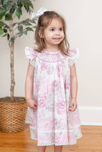 Load image into Gallery viewer, Rose Floral Print Bishop Dress: 3-6M
