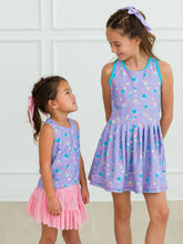 Load image into Gallery viewer, Girls Purple Garden Active Dress & Bike Short Set: Purple / 2T