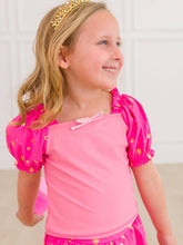 Load image into Gallery viewer, Girls Sleeping Princess Puff Sleeve Skirted 2-Piece: Pink / 5
