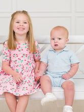 Load image into Gallery viewer, Baby Boys Light Blue Pique Polo Romper: Blue / 18-24m
