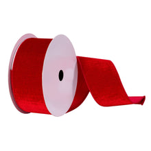 Load image into Gallery viewer, Vickerman 2.5&quot; x 10 Yards Red Velvet Ribbon: Red / Polyester 90% Spandex 10%, wire, Top: we / 2.5&quot; x 10 yd
