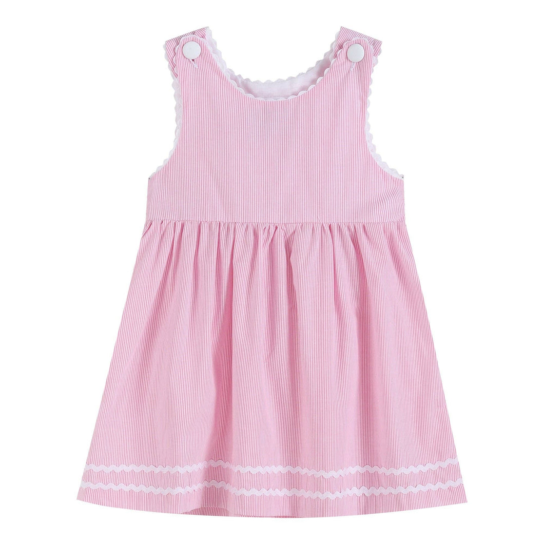 Classic Pink Seersucker A-Line Dress: 5Y