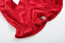 Load image into Gallery viewer, Red Velvet Christmas Smocked Dress and Bloomers Set: 6-12M
