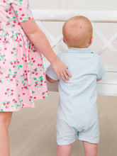Load image into Gallery viewer, Baby Boys Light Blue Pique Polo Romper: Blue / 18-24m
