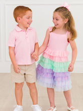 Load image into Gallery viewer, Boys Pink Pique Short Sleeve Polo Shirt: Pink / 2T
