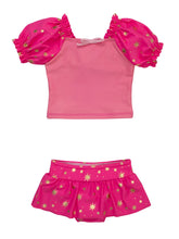 Load image into Gallery viewer, Girls Sleeping Princess Puff Sleeve Skirted 2-Piece: Pink / 5
