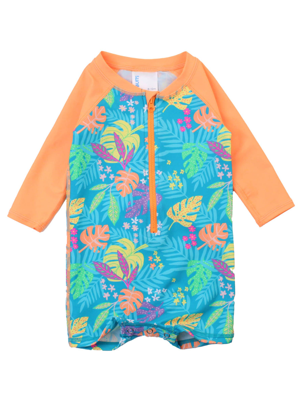Baby Boys Neon Tiki Vibes Long Sleeve One Piece Rash Guard: Blue / 2T