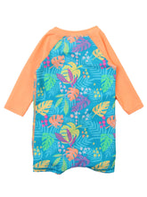 Load image into Gallery viewer, Baby Boys Neon Tiki Vibes Long Sleeve One Piece Rash Guard: Blue / 2T
