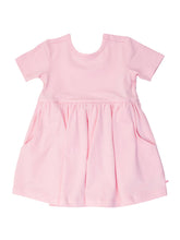 Load image into Gallery viewer, Girls Pink Short Sleeve Knit Twirl Dress: Pink / 2T
