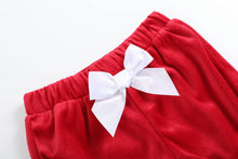 Load image into Gallery viewer, Red Velvet Christmas Smocked Dress and Bloomers Set: 6-12M
