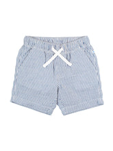 Load image into Gallery viewer, Boys Classic Blue Seersucker Pull-on Shorts: Blue / 2T
